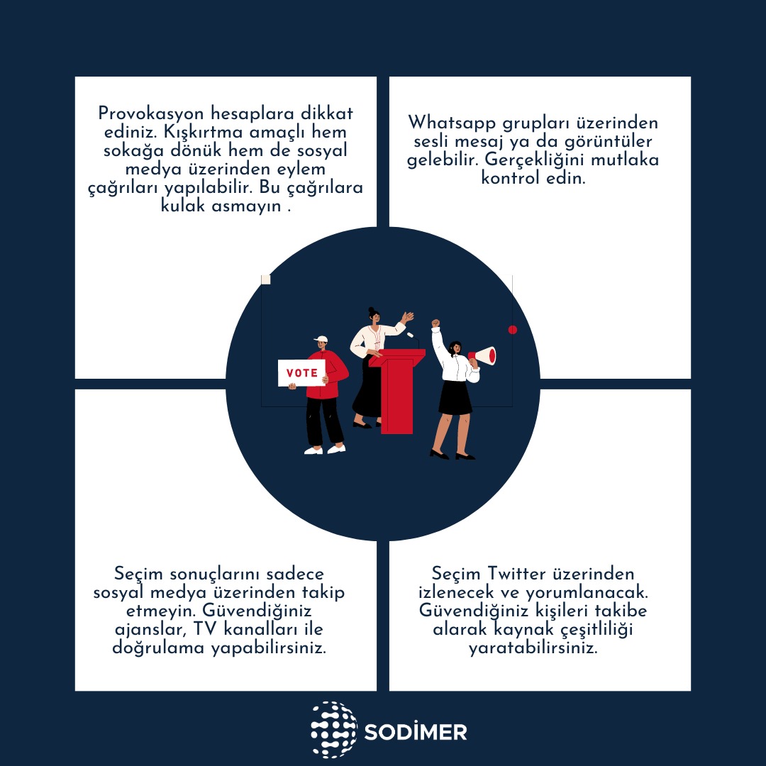 MetaversePltfrm's tweet photo. Seçim günü sosyal medyada ne yapmalıyız❓

#seçim2023

@SodimerTr 
@drleventeraslan https://t.co/qQEKNZkFDc