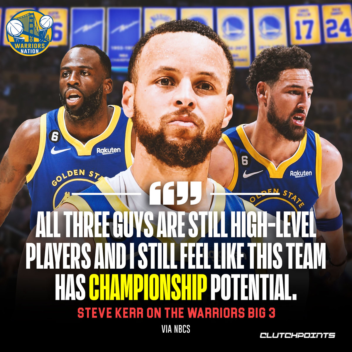 WarriorNationCP's tweet photo. The Warriors have shown the heart of a champion by battling through so many setbacks before.

They’ll be back 👀 https://t.co/qS0lXypfFU