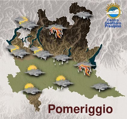 astrogeo_va's tweet photo. Meteo di oggi: cieli spesso molto nuvolosi salvo schiarite irregolari. A tratti qualche rovescio o temporale, più probabile sui rilievi e all’est. In serata via via asciutto ovunque. https://t.co/uywa2kTnuZ
