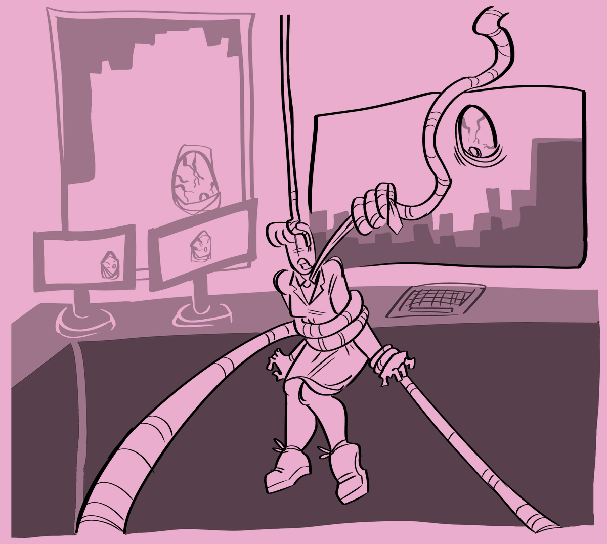 Damn, I really started a comic to the quarantined computer lab infected by porn viruses that you're not supposed to enter and then forgor until now :0)