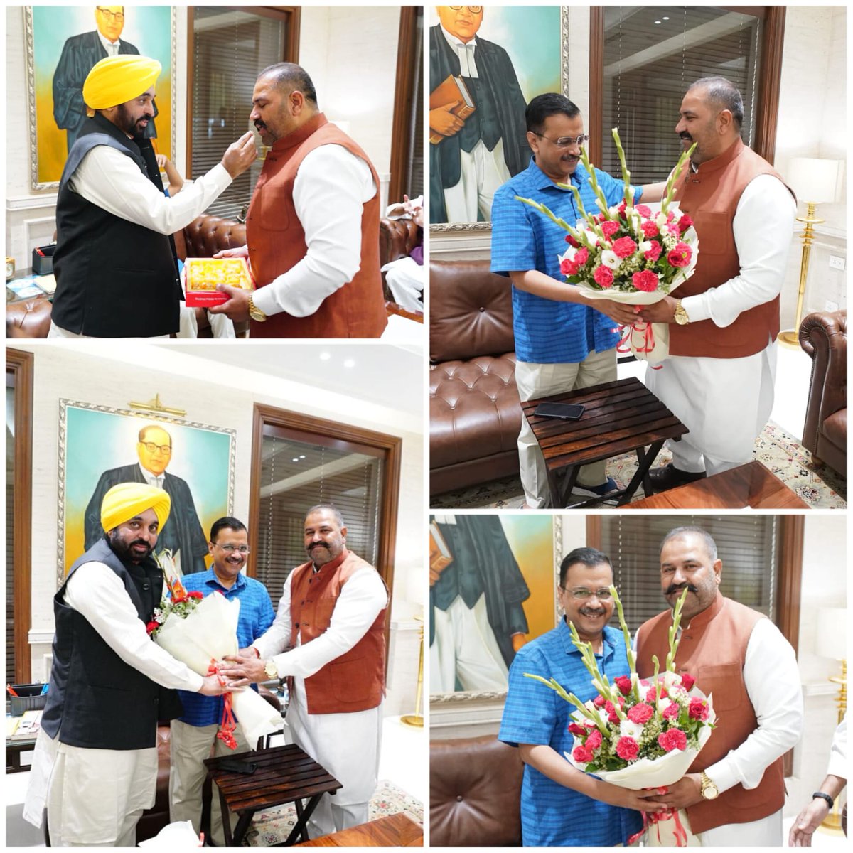 जालंधर उपचुनाव में शानदार जीत के बाद नवनिर्वाचित MP <a href="/Sushilrinku_13/">Sushil rinku</a> , Delhi CM <a href="/ArvindKejriwal/">Arvind Kejriwal</a> और Punjab CM <a href="/BhagwantMann/">Bhagwant Mann</a> से 
मिले। 💐

सुशील कुमार रिंकू AAP की आवाज़ बनकर लोकसभा में पंजाब से जुड़े मुद्दे उठाएंगे। 🔥

#AAPsweepsJalandhar