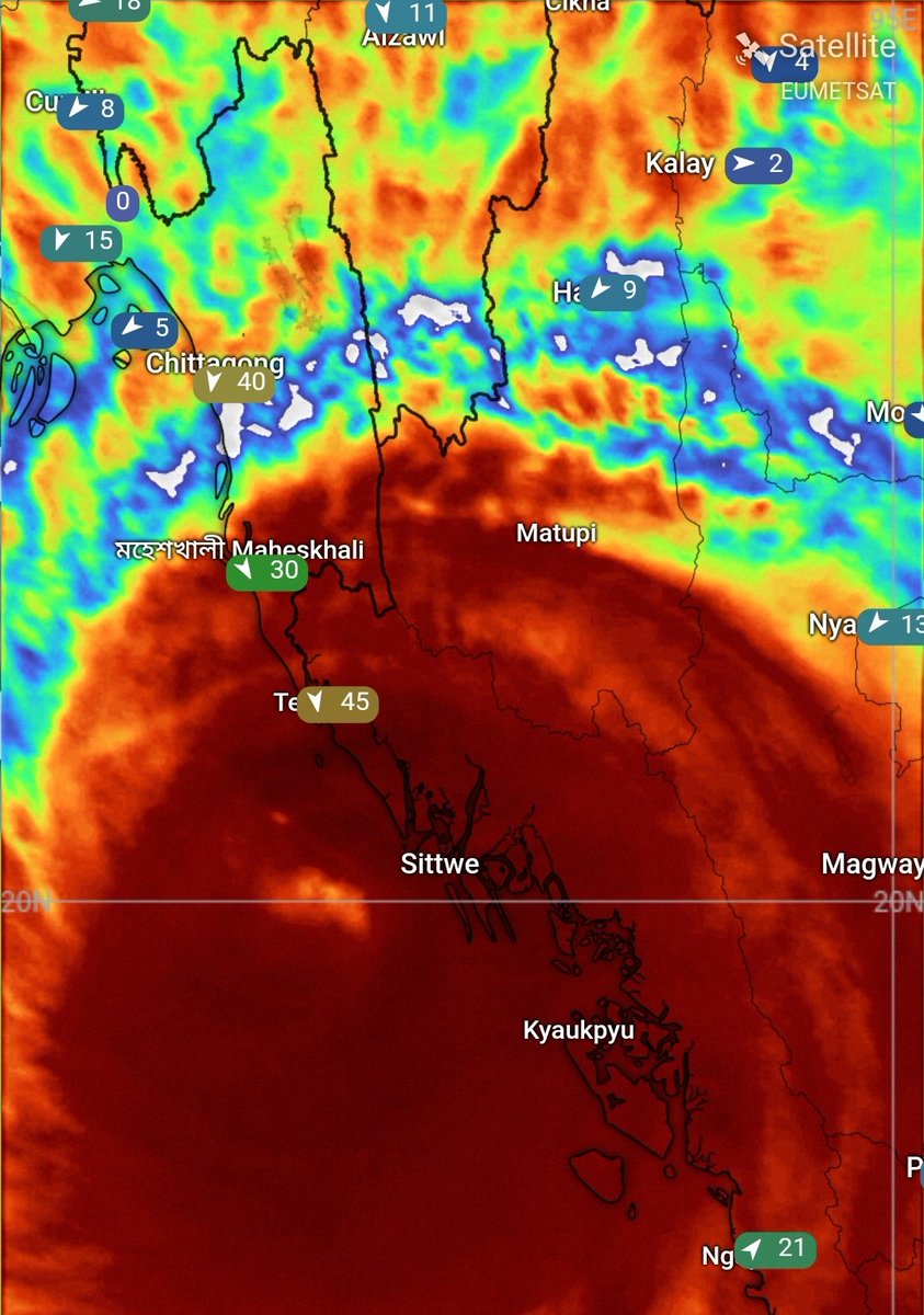 AChhatri01's tweet photo. #CycloneMocha #sittwe #myanmar #CycloneAlert #heavywinds #torrentialrain #cycloneeye https://t.co/fvqOBmHcgg