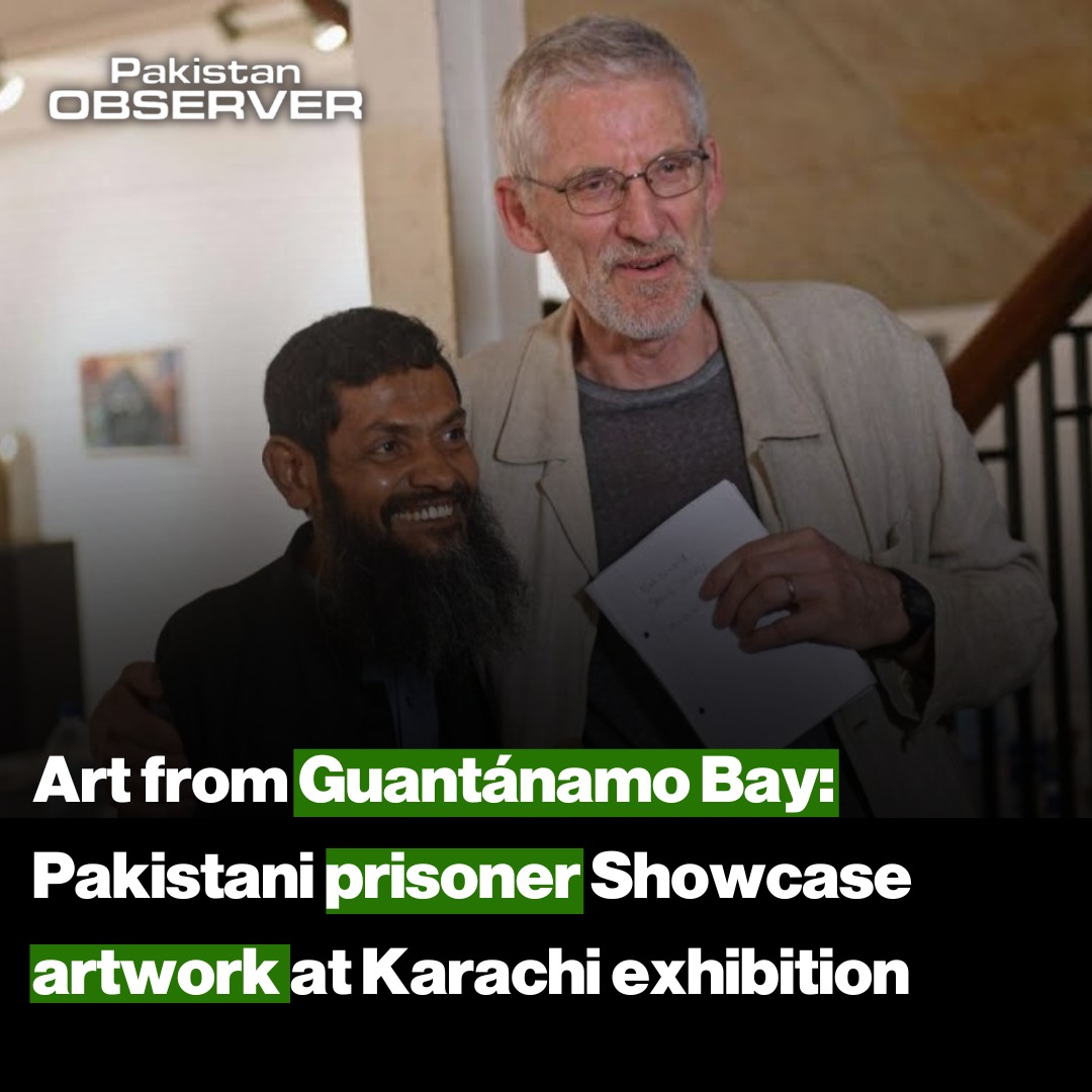 pakobserver's tweet photo. The exhibition titled "The Unforgotten Moon: Liberating Art from Guantánamo Bay" of former Pakistani Guantanamo detainee Ahmed Rabbani is being displayed from May 02 till May 15 at Indus Valley School (IVS) of Art and Architecture Gallery in Karachi. 

#AhmedRabbani 
(1/7) https://t.co/YVPwf7ncF0