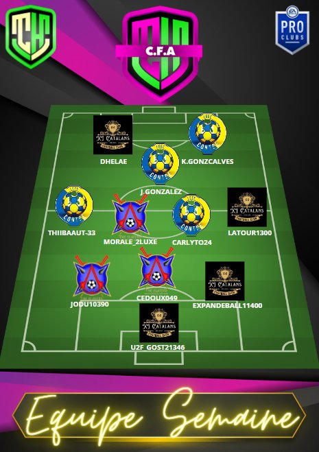 Bonjour à tous, ça fait plaisir de voir les Catalans sur la totw @Hulk_Champions CFA, le travail paye félicitations les gars 💪🔥
<a href="/DDhelae/">Dhelae</a>
Latour
EXPANDeball
Ghost 
#fifa23
#clubpro 
#11vs11 
#esport