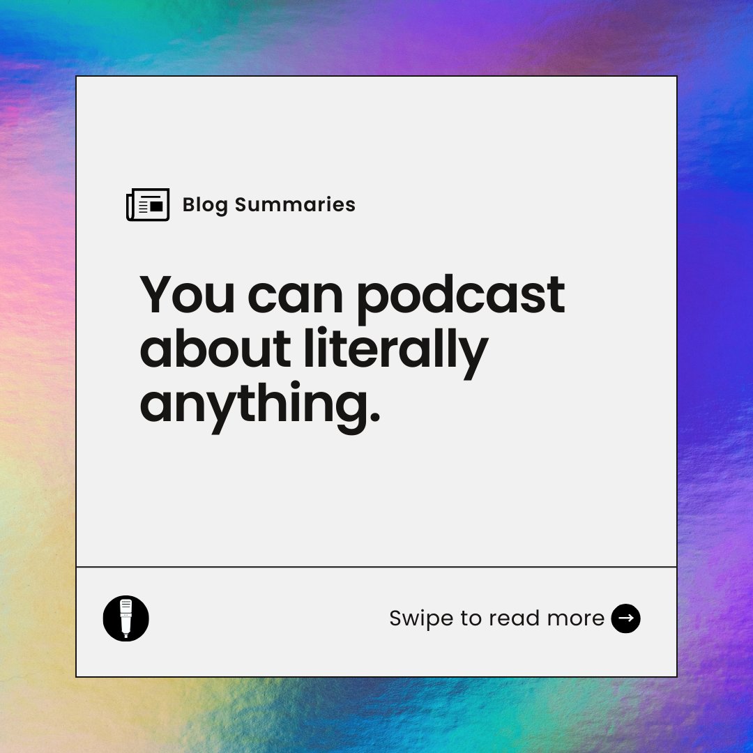 manicpod's tweet photo. You can podcast about literally anything. Read here - https://t.co/oE4ZeVN6JD https://t.co/00qtlbEf6K