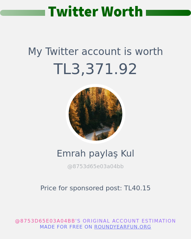 8753d65e03a04bb's tweet photo. Twitter değerim: TL3,371.92

➡️ https://t.co/Pie1DdGn09 https://t.co/5K4TCXJpVX