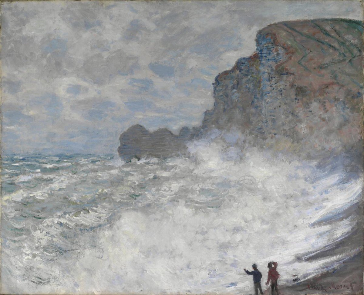 Claude Monet - Rough weather at Étretat, 1883. Oil on canvas, 65 x 81 cm. National Gallery of Victoria, Melbourne, Australia