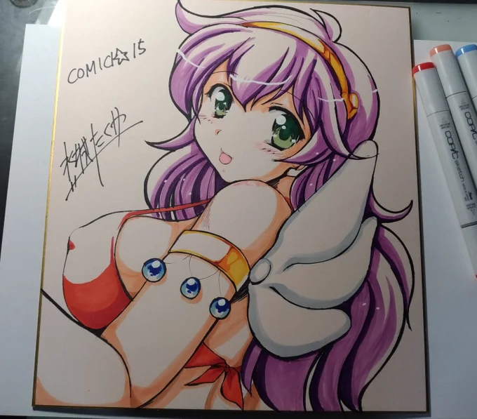 写真整理してたら以前描いた色紙画像あったのでペタリ 