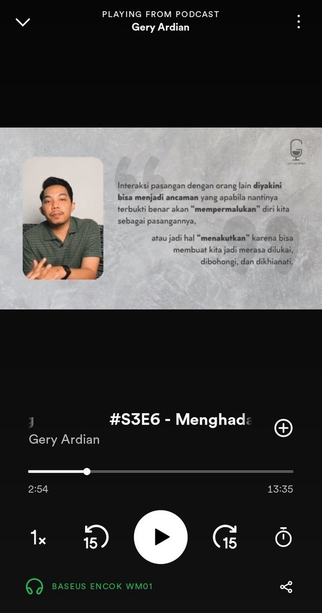 BARU TAU ADA PODCAST BARU?! Terimakasih bang ger <a href="/geryardiannn/">Gery Ardian</a> ☺️ sebagai orang dewasa, cemburu ternyata bisa menghambat karir seseorang demi menjaga perasaan pasangannya. 

Oke kaloo cemburu tanda sayang, tetapi harus pintar mengkomunikasikan "tanda" itu.