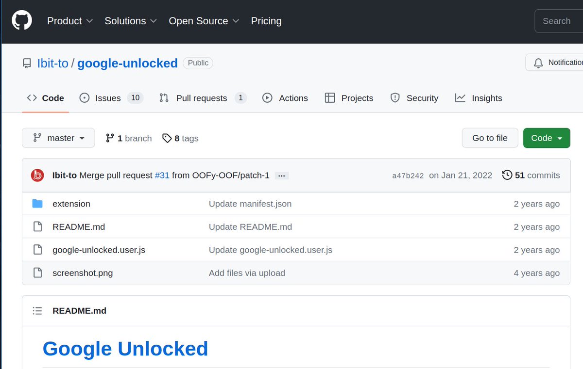 Hey #OSINT, Google Unlocked is an open source browser extension, which unlocks hidden google search results.

The extension scans hidden search results that were censored by Google due to complaints. Use it wisely.

github.com/Ibit-to/google…