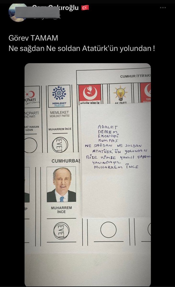 absürt olaylar (@absurtolaylar) on Twitter photo Gerçek bir Atatürkçü, her oyun kritik olduğu önemli bir seçimde gidip geçersiz oy kullanmaz. Gerçek bir Atatürkçü, her oyun kritik olduğu önemli bir seçimde gidip geçersiz oy kullanmaz.