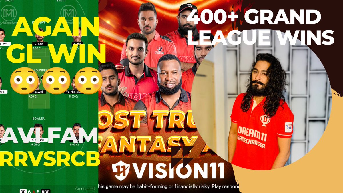 Best Video of this week IMO
Good Match To Play Both SL AND GL.
EASY DUO PICKS
OFFERS AND DETAILS.
EVERYTHING IN THE VIDEO
GO WATCH NOW and Make your Grand League Teams Easily.

youtu.be/IQvT54222NM

#vision11hang #vision11kijhalaksabsealag #Dream11 #kuberafantasy #Mymaster11…