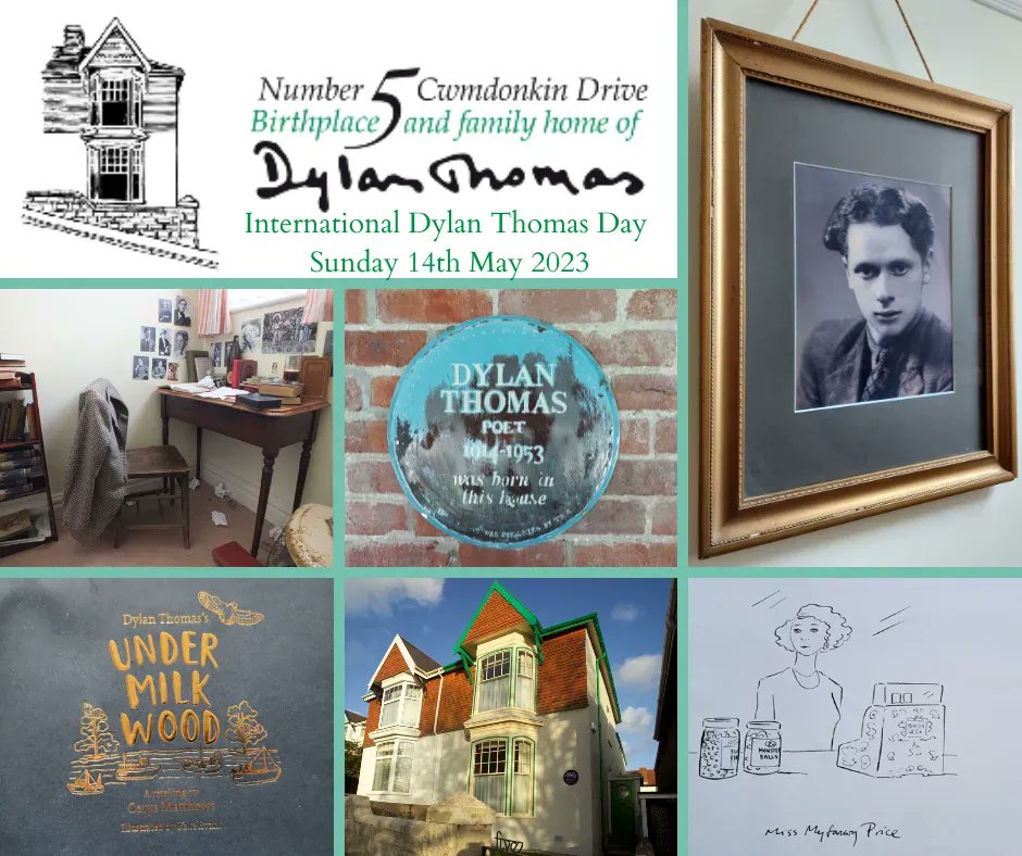dylanthomashome's tweet image. It&apos;s International Dylan Thomas Day! Join us either in the parlour or live on Zoom for a unique celebration! See link in bio for more information. How will you be celebrating? #DylanThomas #UnderMilkWood #Animation #Anniversary #CerysMatthews #CalonTV #Poetry #Literature #Art