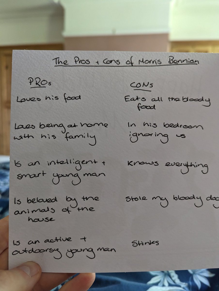 benniog's tweet photo. It's my oldest son's 14th birthday today. Mrs Bennion and I decided to give him some 360 feedback in his birthday card 😂 https://t.co/LVL1QiGSxG