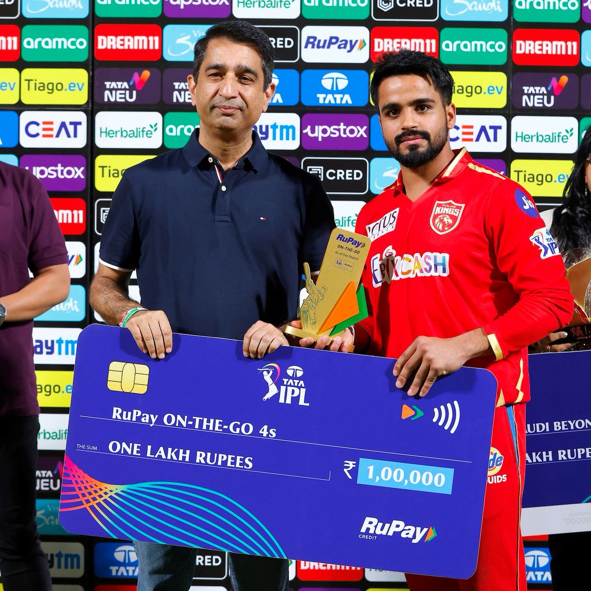 RuPay (@rupay_npci) on Twitter photo .<a href="/prabhsimran01/">Prabhsimran Singh</a>'s performance in last night's match was truly awe-inspiring!
Congratulations to him for winning the #RuPayOnTheGo4s award in Match 59. The award was presented to him by Mr. <a href="/neetanc/">Neetan Chopra</a>, CDO, <a href="/IndiGo6E/">IndiGo</a>.
#RuPay #IPL2023 #TATAIPL #IPL2O23 #IPL #RuPayCricket .<a href="/prabhsimran01/">Prabhsimran Singh</a>'s performance in last night's match was truly awe-inspiring!
Congratulations to him for winning the #RuPayOnTheGo4s award in Match 59. The award was presented to him by Mr. <a href="/neetanc/">Neetan Chopra</a>, CDO, <a href="/IndiGo6E/">IndiGo</a>.
#RuPay #IPL2023 #TATAIPL #IPL2O23 #IPL #RuPayCricket