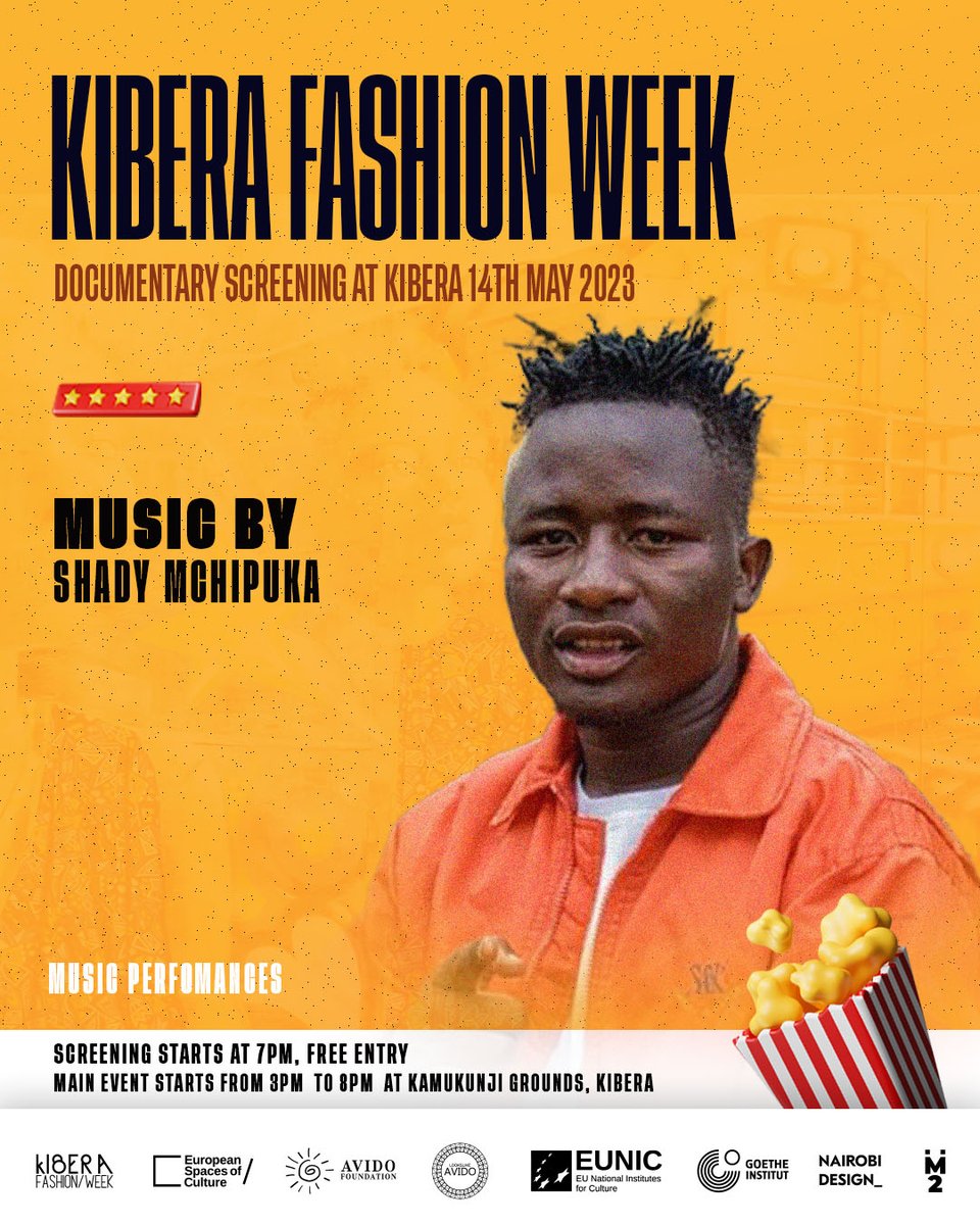 Kiberafashionwk's tweet photo. Join us today in Kibera, Kamukunji for a great performance and screening of the documentary of the 2022 Edition.

with performances from @jabidii_music  @hypeballo  among others

🗓️Date:  14 May 2023  
⏰Time: 3pm- 8pm https://t.co/OW0XKcB6FT