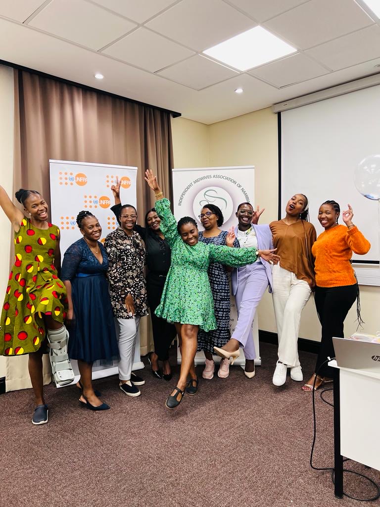 inoukapo's tweet photo. It was such a great pleasure celebrating the International Day of the #Midwife organized by a very young team of Midwife leaders of the Independent Midwives Association of Namibia. The technical and financial support was given by #UNFPA Namibia. Great collaboration for #EPMM/ENAP https://t.co/3yRUWQulim