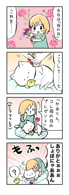 かおりんの母の日(セルフ)💐 #しょぼにゃん #母の日