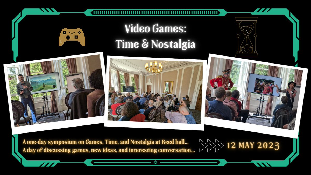 A one-day symposium on #games #time and #nostalgia discussing games and new ideas... Thank you all for the wonderful presentations and brilliant discussions on games and time! Organised by <a href="/alexretaylor/">Alexander R. E. Taylor | aretaylor.bsky.social</a>, <a href="/Neil_Ewen/">Neil Ewen | neilio1979.bsky.social</a>, <a href="/ShannoLawlor/">Dr Shannon Lawlor</a> , <a href="/AdityaDeshbandu/">Aditya Deshbandhu</a>, supported by <a href="/CDFresearchexe/">exetercdfresearch</a>.