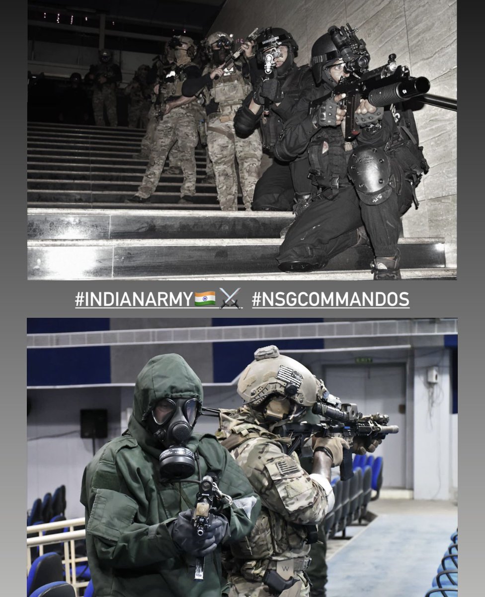 milxind's tweet image. India&apos;s elite anti-terrorism Commando unit &quot;Black Cats&quot; National Security Guard (NSG) Commandos in joint exercise with US Special Operations Forces.. 
#IndianArmy 🇮🇳 #NSGCommandos #NationalSecurityGuards
