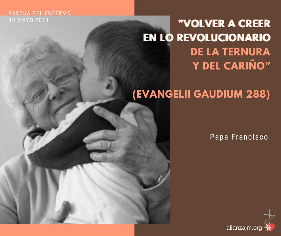 @ ced_is RT <a href="/ISAlianzaJM/">AlianzaJM</a>: #PascuaDelEnfermo 
En este VI domingo de Pascua celebramos la Pascua del Enfermo. 
“No me rechaces ahora en la vejez, no me abandones” (Sal 71,9) Déjate cautivar por su rostro desgastado.
Hay muchos hermanos nuestros que experim…
