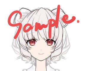 1girl solo animal ears white background smile red eyes looking at viewer  illustration images