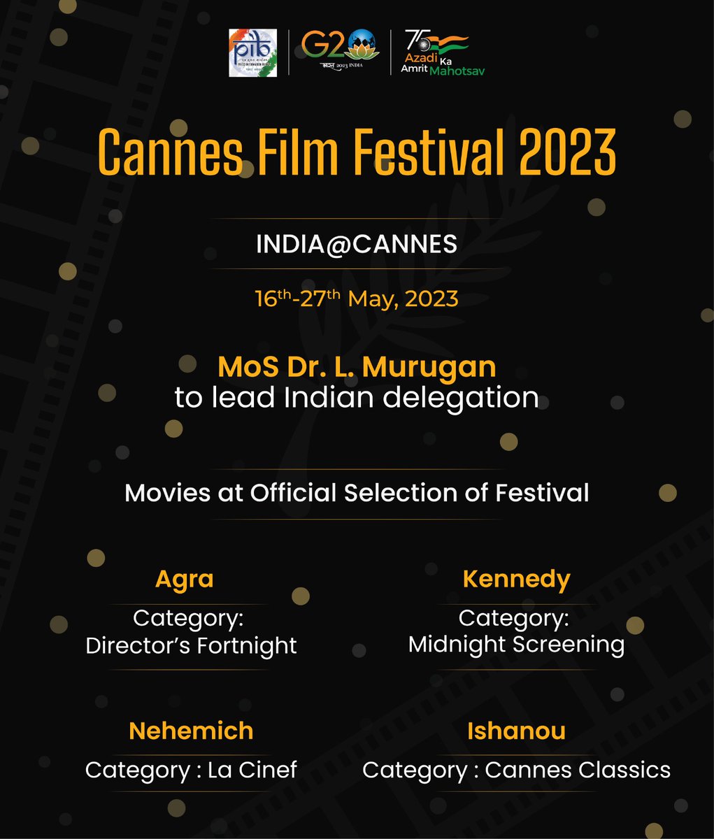 #IndiaAtCannes

Four Indian films in Official Selection for #CannesFilmFestival🎥🎞️

Read here: pib.gov.in/PressReleseDet…