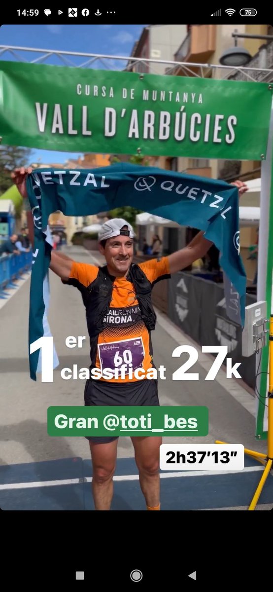 Avui a la 1  cursa de muntanya #cmvalldarbucies #valldarbucies <a href="/arbucies/">Ajuntament Arbúcies</a> #montseny organitzada pels #matavalons matavalons@gmail.com
<a href="/totibes/">jordi bes ginesta</a> s'ha emportat la victòria, enhorabona 🙌