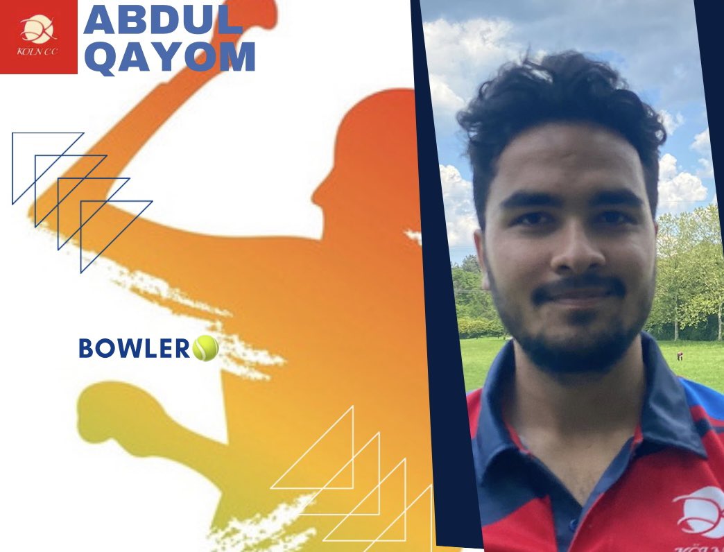 CcKoln's tweet photo. We would like to introduce you to our new pacer, Abdul Qayom.

Batting style: Right hand
Bowling style: Right arm Medium 

#koeln #cricketingermany #cricket #dcb #germany #icc #europeancricket https://t.co/PjIXcVvDHx