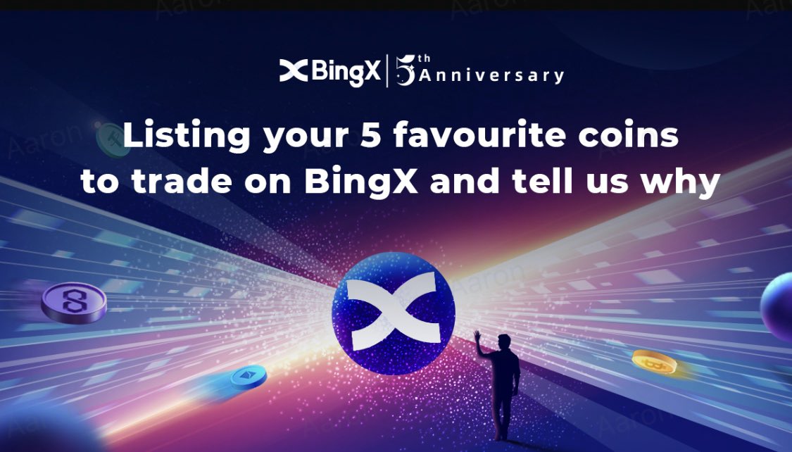 BingXOfficial's tweet photo. As we celebrate turning 5 this May, here’s the 2nd #BingX contest!✌️

Tell us which are your 5 favourite #coins and why! Follow us on Twitter and tag 5 friends. 👍

5 lucky winners will win 50USDT each! 🔥

Hurry, contest ends 16 May 2023, 2359hrs(UTC+8) https://t.co/gmnqmrrzPg