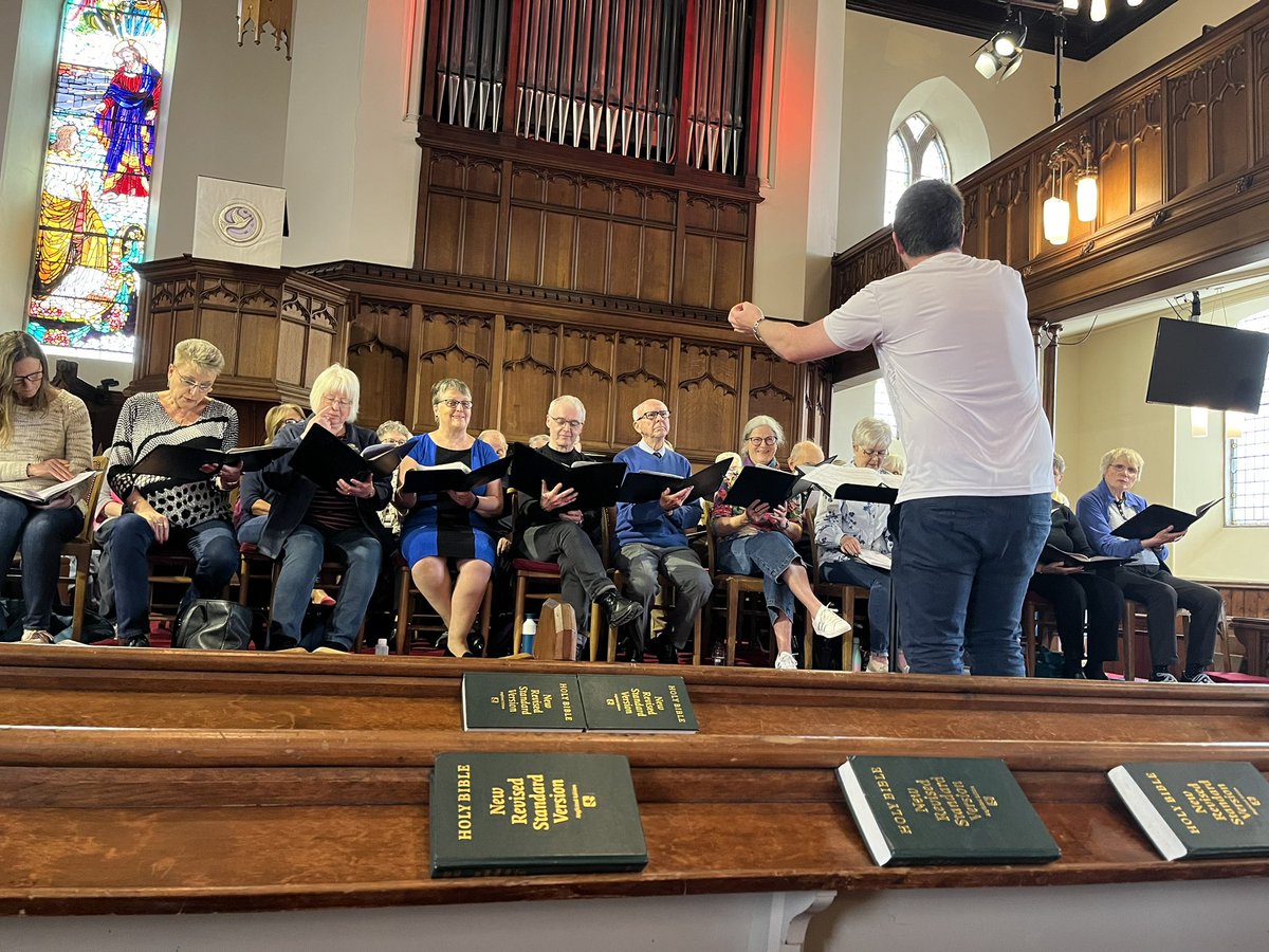 lynnbellamy's tweet photo. Arrived at rehearsal for tonight’s Mozart Requiem with Bridge of Weir Choral Society. Really looking forward to singing with all of these lovely guys tonight! https://t.co/ZddhedwG6T