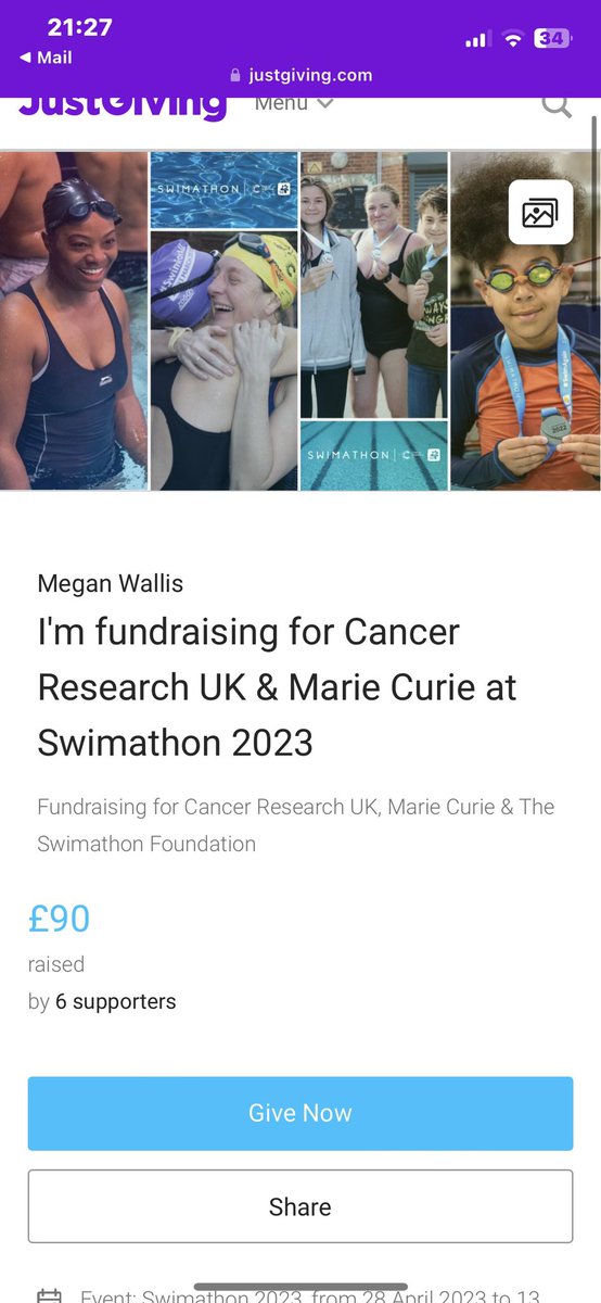MeganWallis18's tweet image. Yesterday, I swam the 5k (200 lengths) Swimathon for Cancer Research UK.  I am so proud of myself for swimming it in 1 hour 29 minutes and 35 seconds. 🤗❤️

#swimforall #Swim23