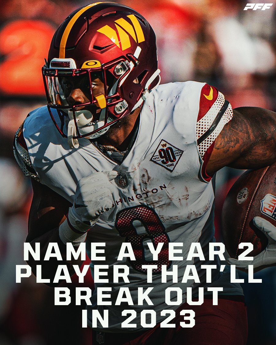 PFF_Fantasy's tweet photo. Name a year 2 breakout player 👀 https://t.co/4fzgqSoYa0