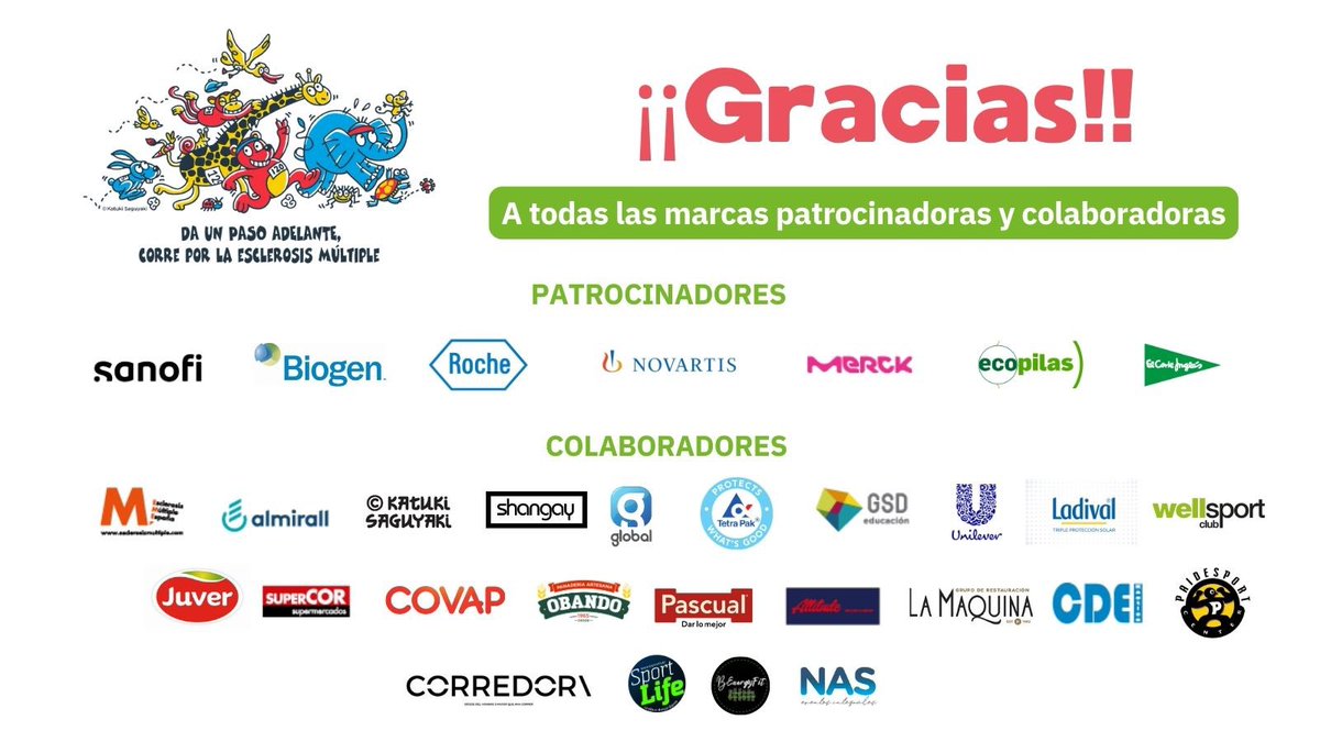 Sólo tenemos palabras de agradecimiento por el día de ayer🙏 <a href="/correporlaEM/">correporlaEM</a> nuestra #carrera solidaria  💪 por las personas con #esclerosismultiple muchas gracias a todos patrocinadores y colaboradores.
¡Gracias 🙏🏻 por participar en #CorreporlaEM🏃🏻‍♂️🏃🏻‍♀️!
#DiaMundialEsclerosisMultiple