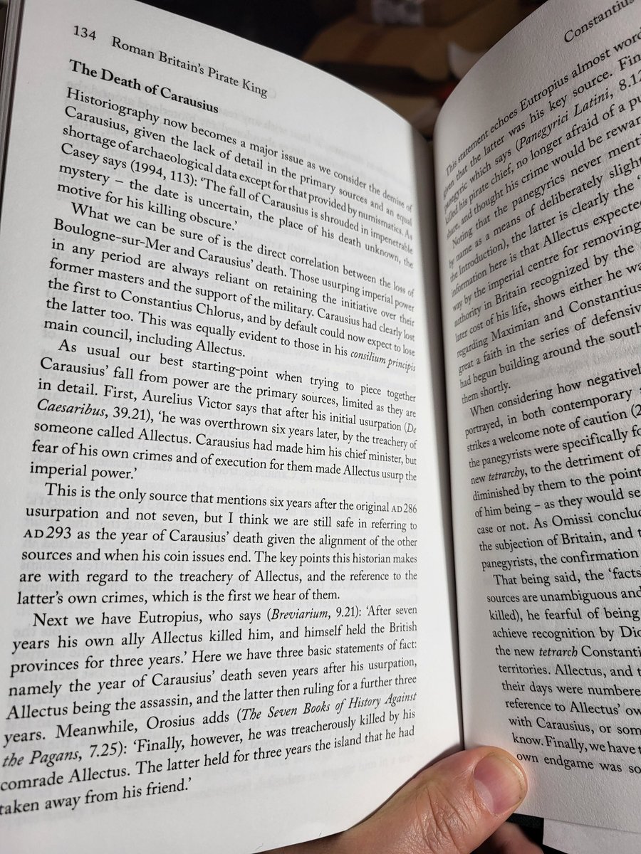 Ritterton's tweet photo. #onehourreads start w a nearly #onehourread of Doc @SimonElliott20's #RomanBritain's #PirateKing from @penswordbooks.  

We are coming to the end of the good read it seems worth the deat of #Carausius at the hands of #Allectus. https://t.co/SpJ0k0jCJS