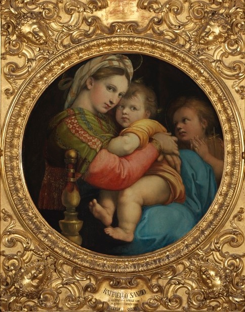 #Raffaello Sanzio, Madonna col Bambino e san Giovannino, 1513-14c. Galleria Palatina di Palazzo Pitti #MothersDay