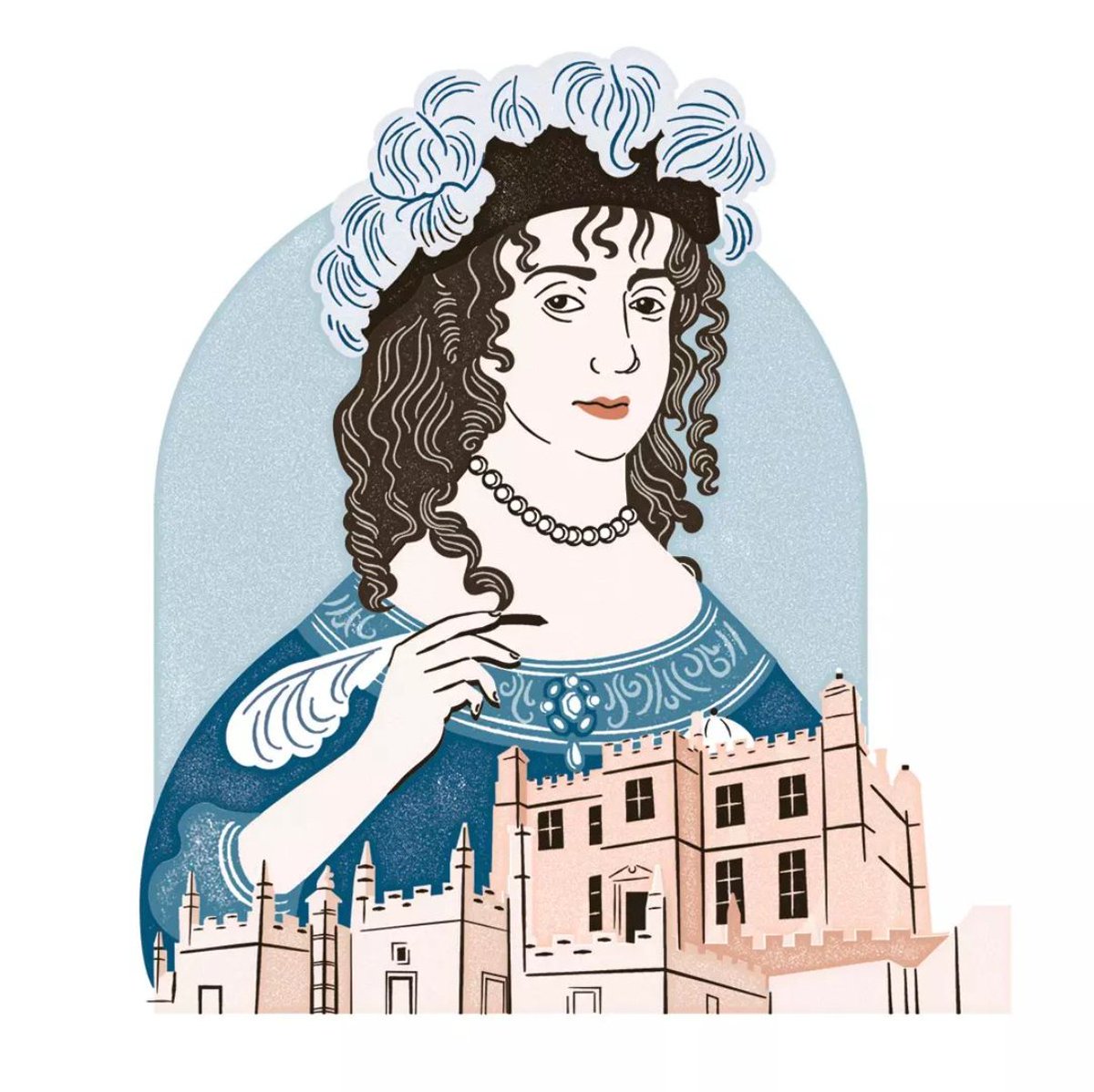 ciablog's tweet photo. A portrait of Margaret Cavendish, Duchess of Newcastle-upon-Tyne for @EnglishHeritage magazine by US illustrator @susanburghart. 

#illustration #portrait #sundayvibes https://t.co/pNl8KBGHua