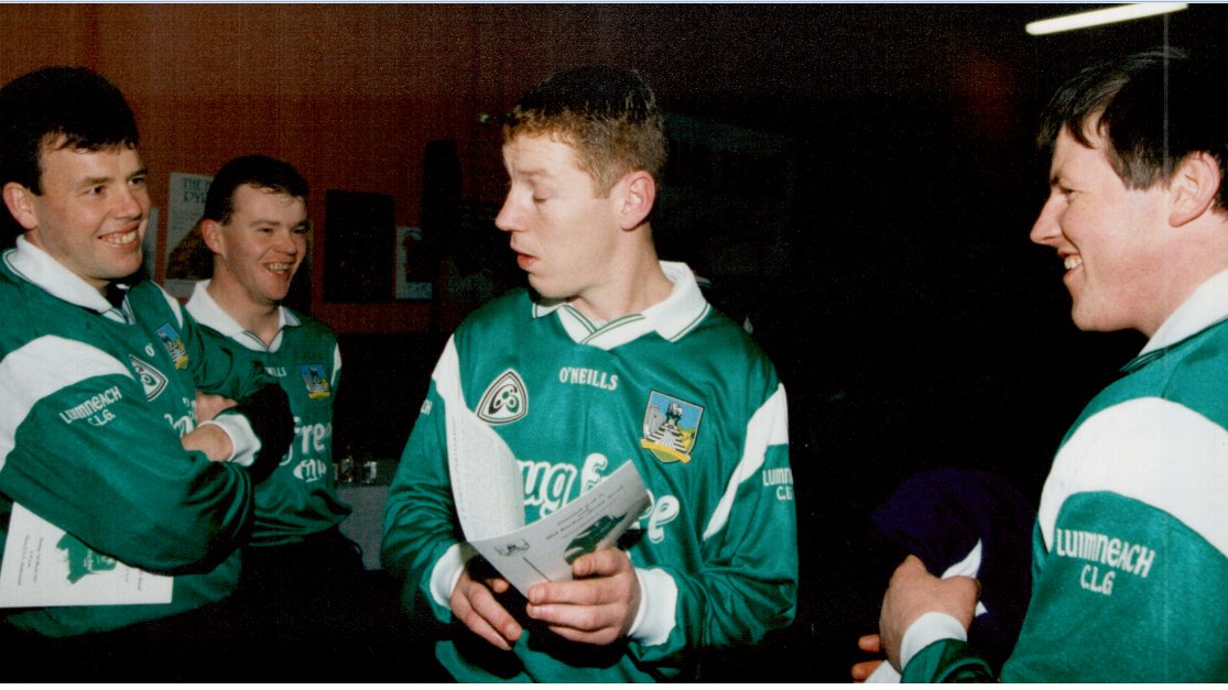 Back in the day ... Gary, <a href="/JoeQuaid/">joe quaid</a>, Ciarán and Mike share a lighthearted moment in 1997.