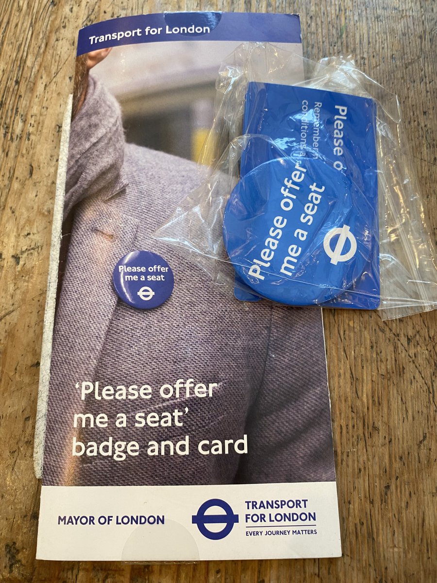 True confession
After asking if ppl with MS often found themselves apologising/justifying their disability, I realised it was time to make some changes. 
So today I took out my Transport For London "Pls offer me a seat" badge which has been in my drawer for 3 yrs.
Time to use it.