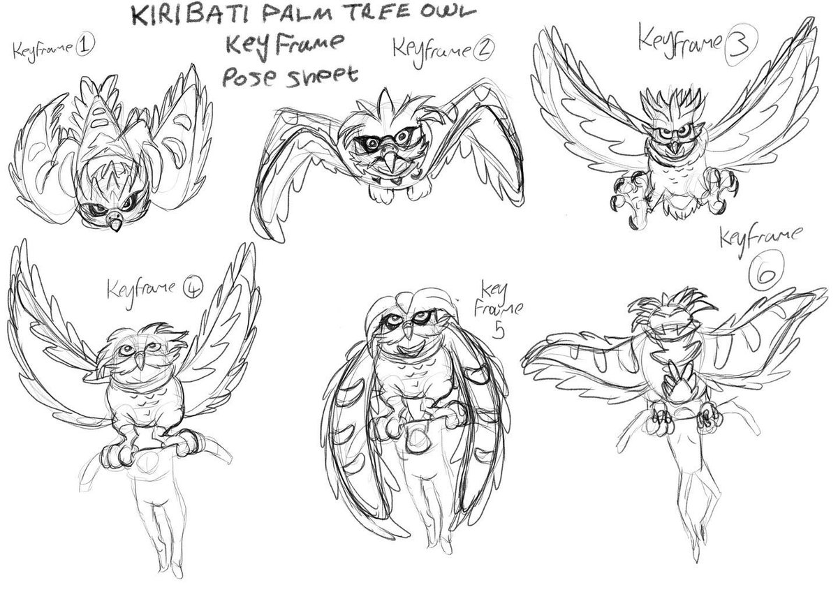 Tomjarobz93's tweet photo. Poses/key frames of the Kiribati Palm Tree Owl for @thevalecartoon 
#thevale #thevalecartoon #drawing #posesheet #animation #animationposesheet #kiribatipalmtreeowl #owl #birdsofprey #procreate #monster #ebbwvale #monsterowl #fantasy #2danimatoon #keyframes #animationkeyframes https://t.co/eM84cpTbTK