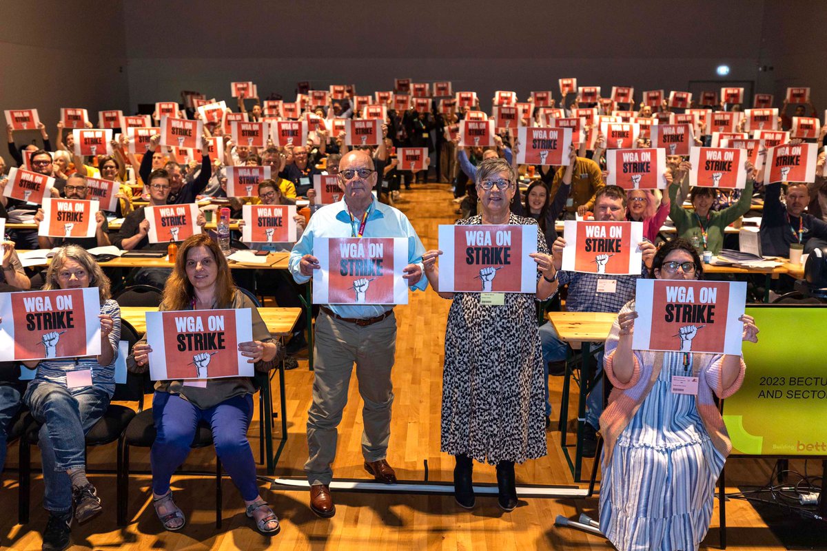 Bectu (@bectu) on Twitter photo Bectu conference 2023 stands in solidarity with <a href="/WGAWest/">Writers Guild of America West</a> and <a href="/WGAEast/">Writers Guild of America East</a> today and always 📢 Bectu conference 2023 stands in solidarity with <a href="/WGAWest/">Writers Guild of America West</a> and <a href="/WGAEast/">Writers Guild of America East</a> today and always 📢