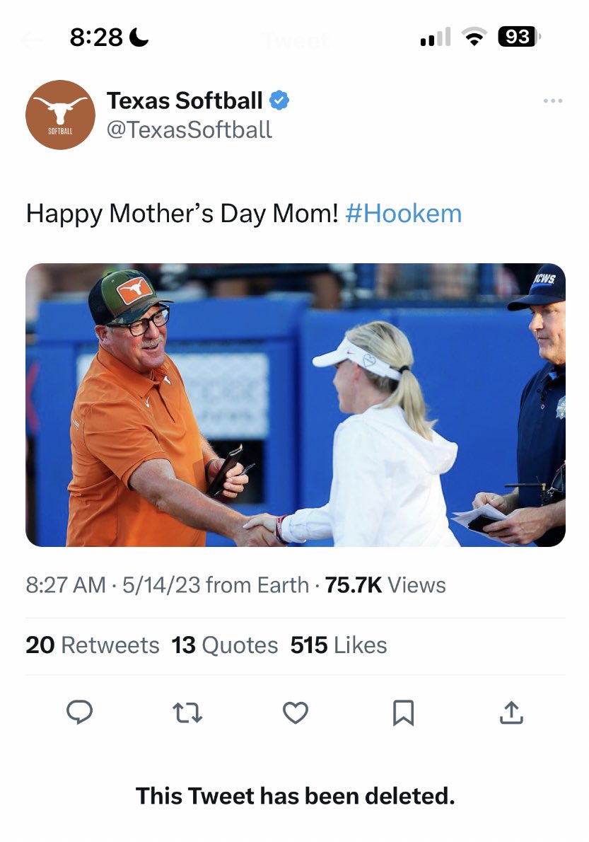 Means a lot coming from Texas, sucks they deleted it. #BOOMER ❤️
