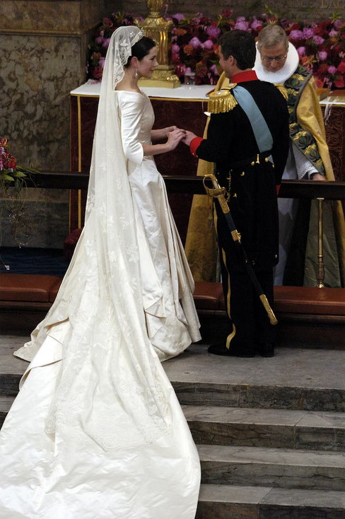 crown princess mary wedding dress In celebration of the Danish coronation: A look back at the Crown Prince couple's 2004 wedding