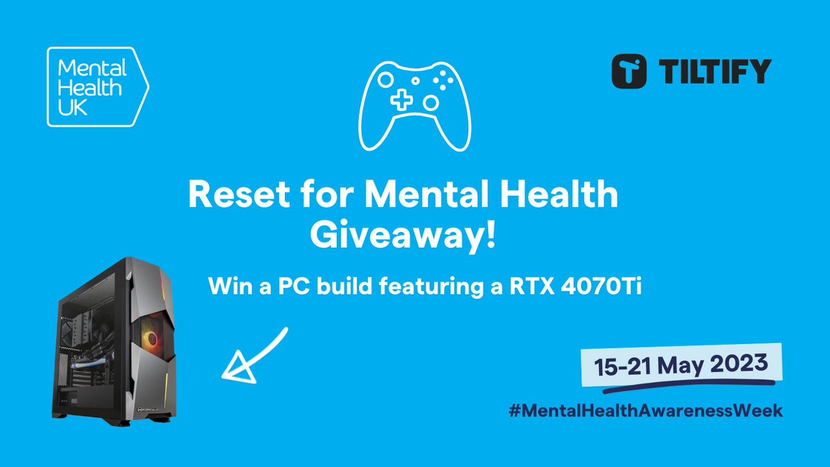 🖥️ To help raise funds for mental health, we have teamed up with <a href="/PCSpecialist/">PCSpecialist</a> and <a href="/ZOTAC_UK/">ZOTAC UK</a> to give you a chance to win an amazing PC build featuring a RTX 4070Ti! 

Enter here: gleam.io/yVPlL/mental-h… 

#ResetForMentalHealth
