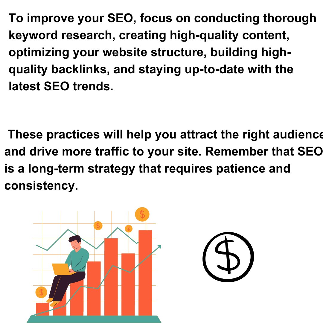 Weboptimize90's tweet image. To improve your SEO, focus on conducting thorough keyword research, creating high-quality content, optimizing your website structure, building high-quality backlinks, and staying up-to-date with the latest SEO trends.
#seo
#seo_expert
#seoexpert
#seospecialist
#offpageseo