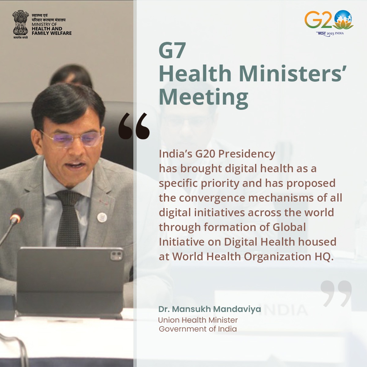 Ministry of Health on Twitter "Duly aligned with the G7 agenda of