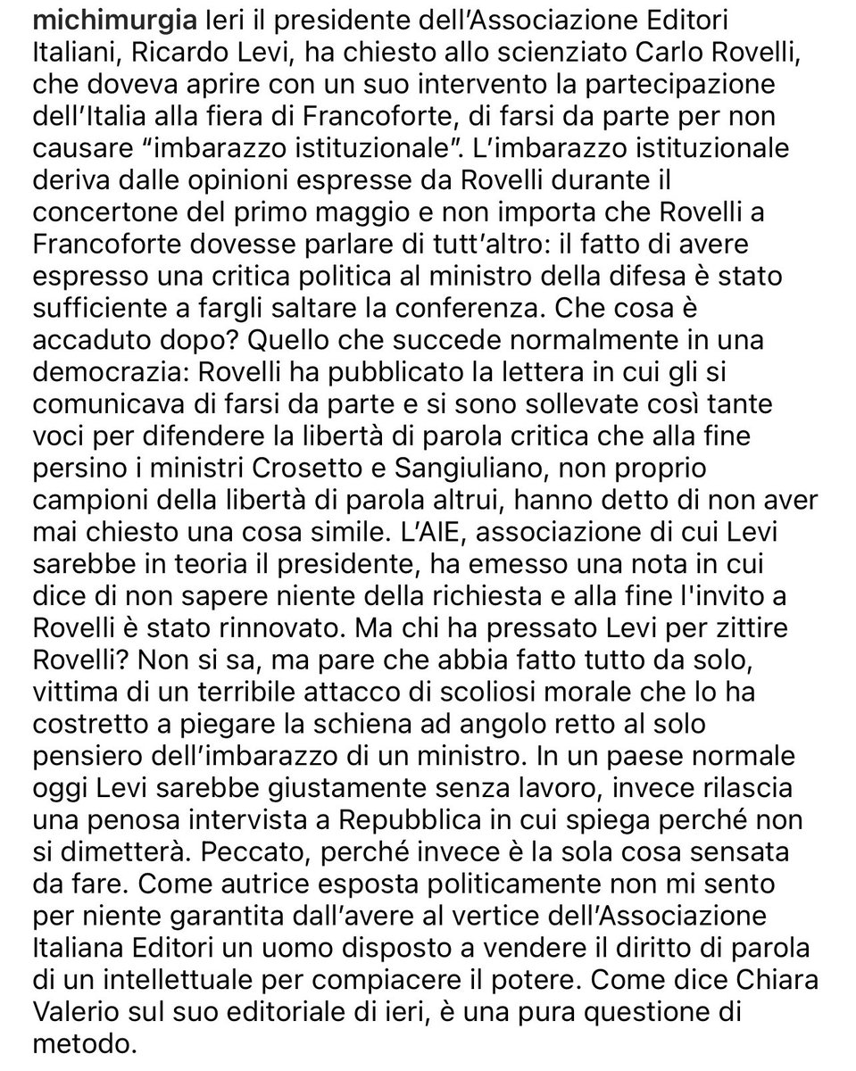 A proposito del caso #Levi #Rovelli