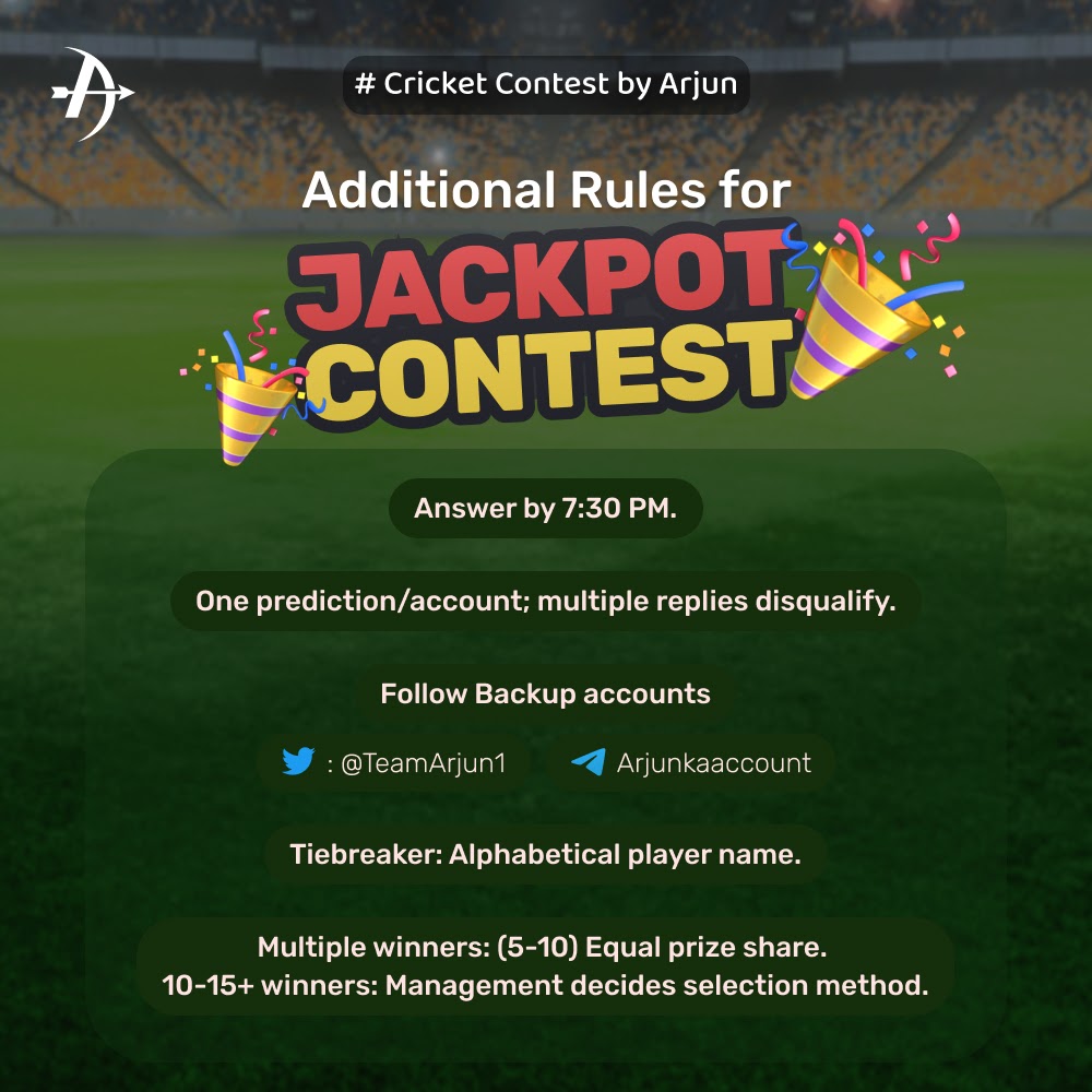Arjunkaaccount's tweet photo. Cricket Contest of 40k
#CSKvsKKR

Predict
- Batsman with High SR
- Batsman facing the Fewest Deliveries
- 1st Innings Score
- 2nd Innings Score after 17 over 

Prize
2 Ans: 4k
3 Ans: 11k
4 Ans: 25k

Rules
- Follow us 
- RT &amp; Like 
- Use #CricketContestByArjun
#EveryAnswerCounts https://t.co/5KGMuSEG3r