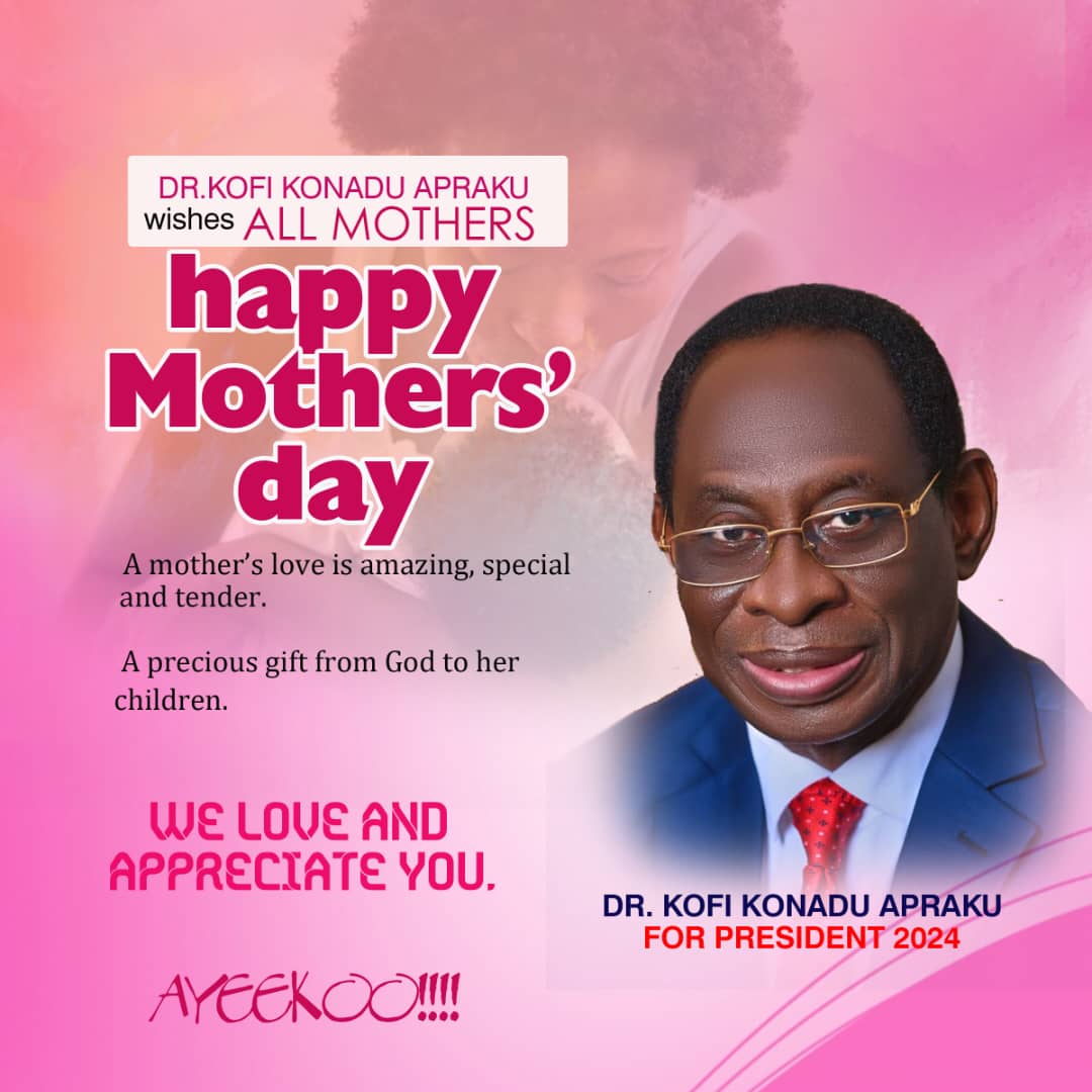 Thestewardsgh's tweet photo. DR KOFI KONADU APRAKU CELEBRATES MOTHERS

Sending warm wishes and lots of love to all the amazing mothers out there on this special day. May your day be filled with joy, happiness, and appreciation for all that you do. 

Happy Mother's Day!

Dr Apraku for YOU, NPP &amp; GHANA https://t.co/gSbFwVJNvj