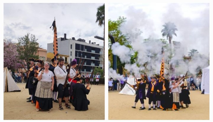 MiqueletsBDN's tweet photo. Galejada trabucaire - Formació d'esquirol (Foto de Coordinadora Trabucaire -Pl. Pompeu Fabra- 07/05/23) a #Festesdemaig2023 a #Badalona https://t.co/8H0RGUfCFd